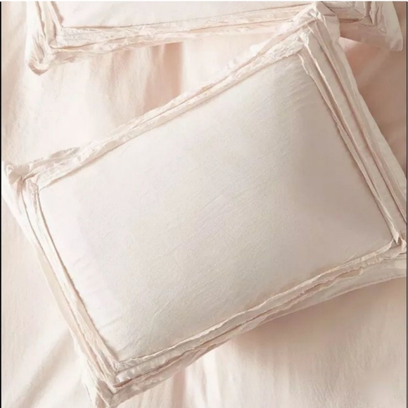 Anthropologie Other - Anthropologie Washed Percale Joey King-sized pillow cases - blush pink